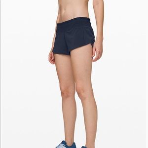 Size 6 Navy Lululemon Speed up Shorts 2.5
